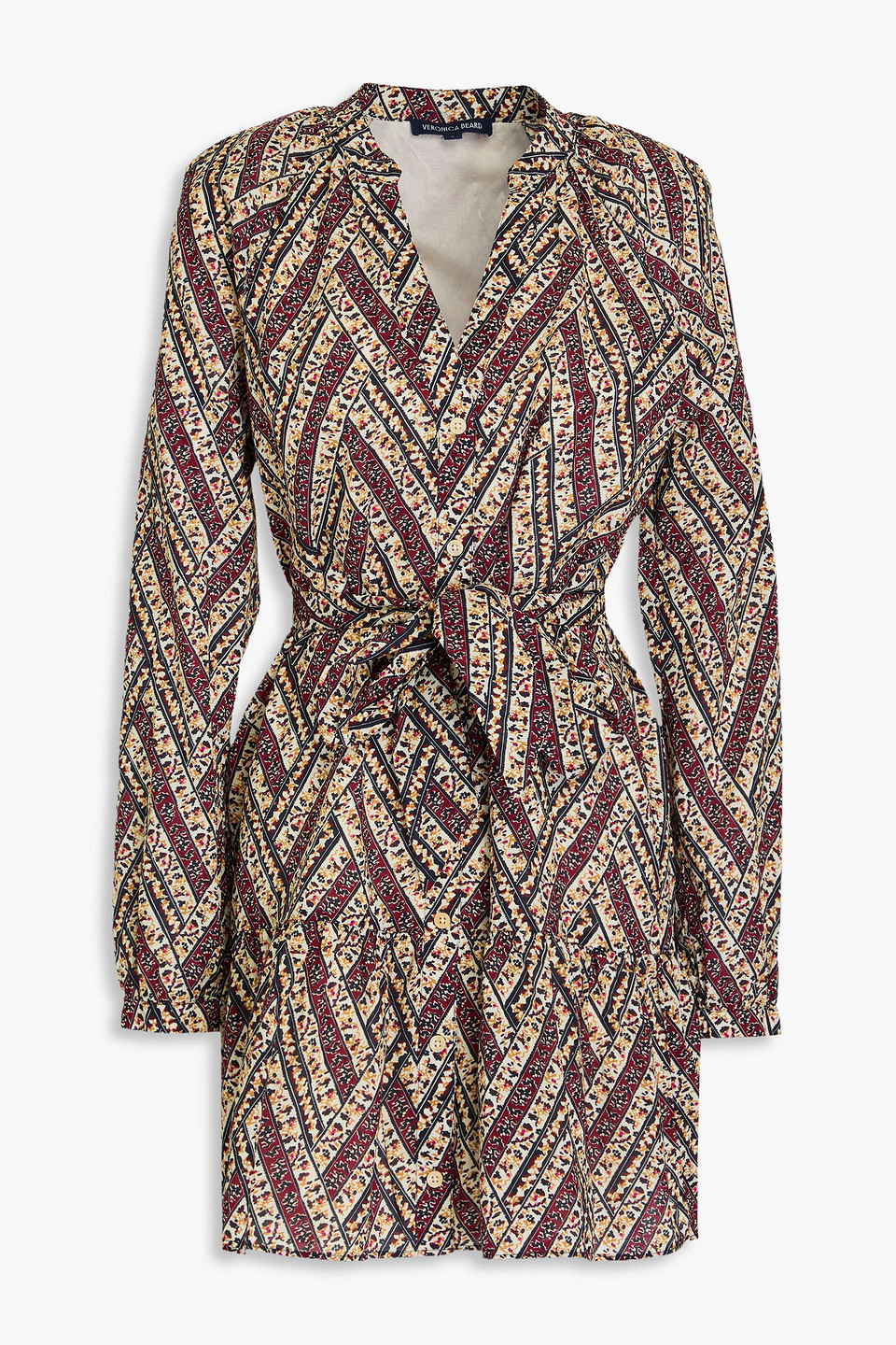 Veronica Beard - Georgia belted printed cotton-mousseline mini shirt dress - Multicolor - US 6