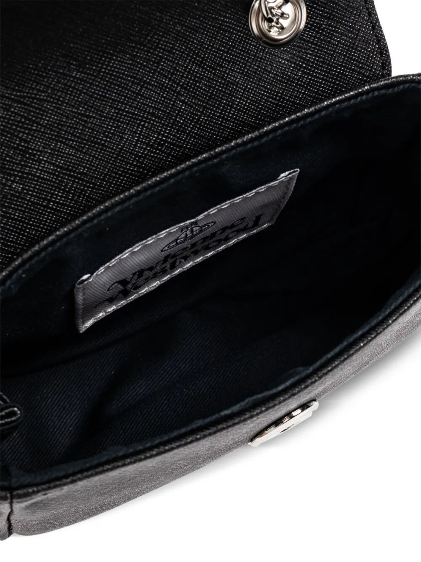 Black Orb-plaque shoulder bag