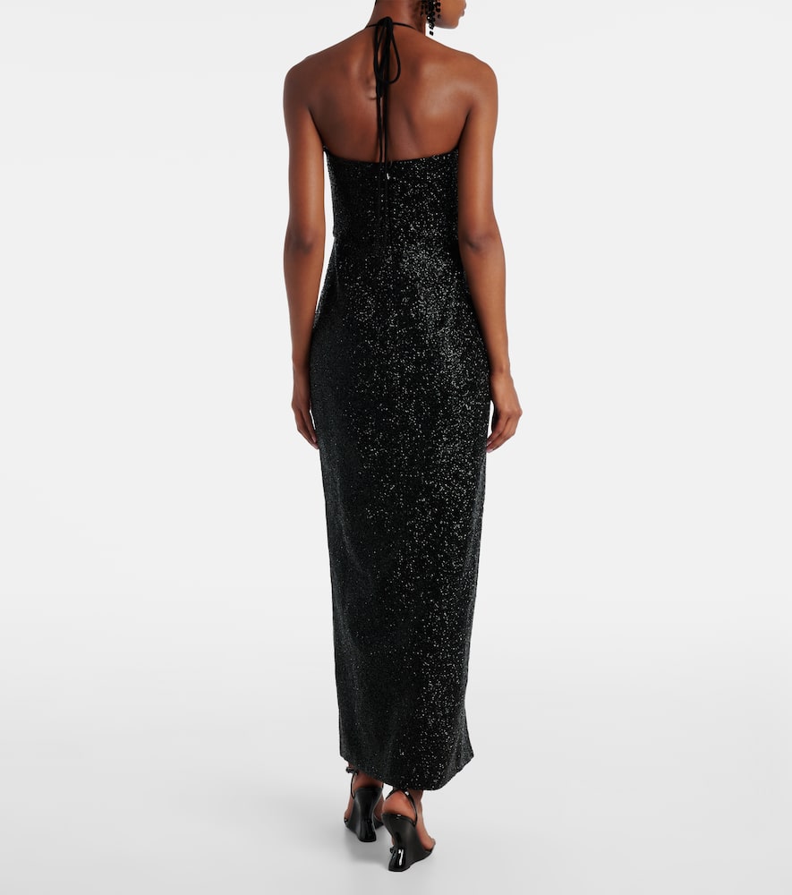 Mariposa embellished halterneck gown