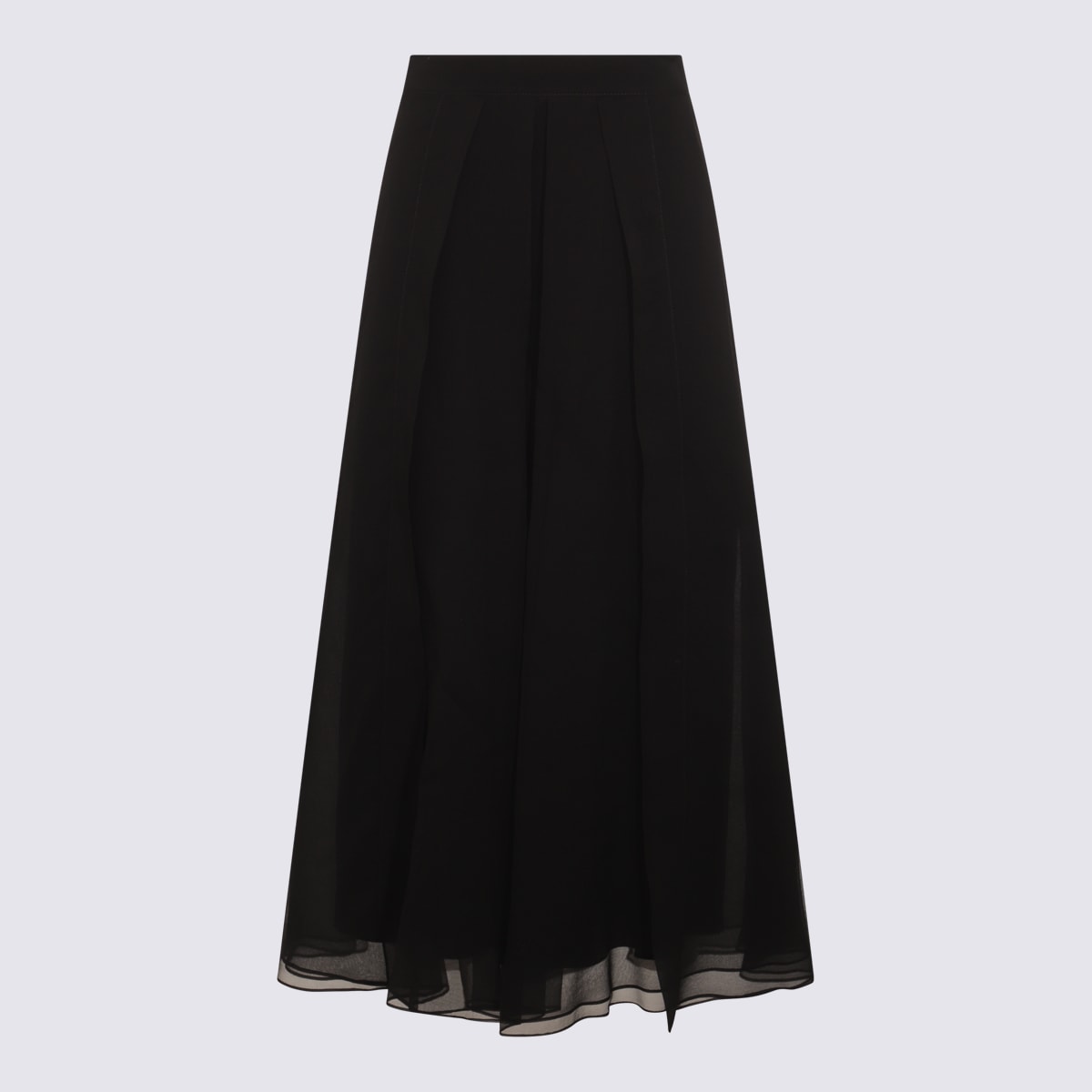 Silk midi skirt - Black