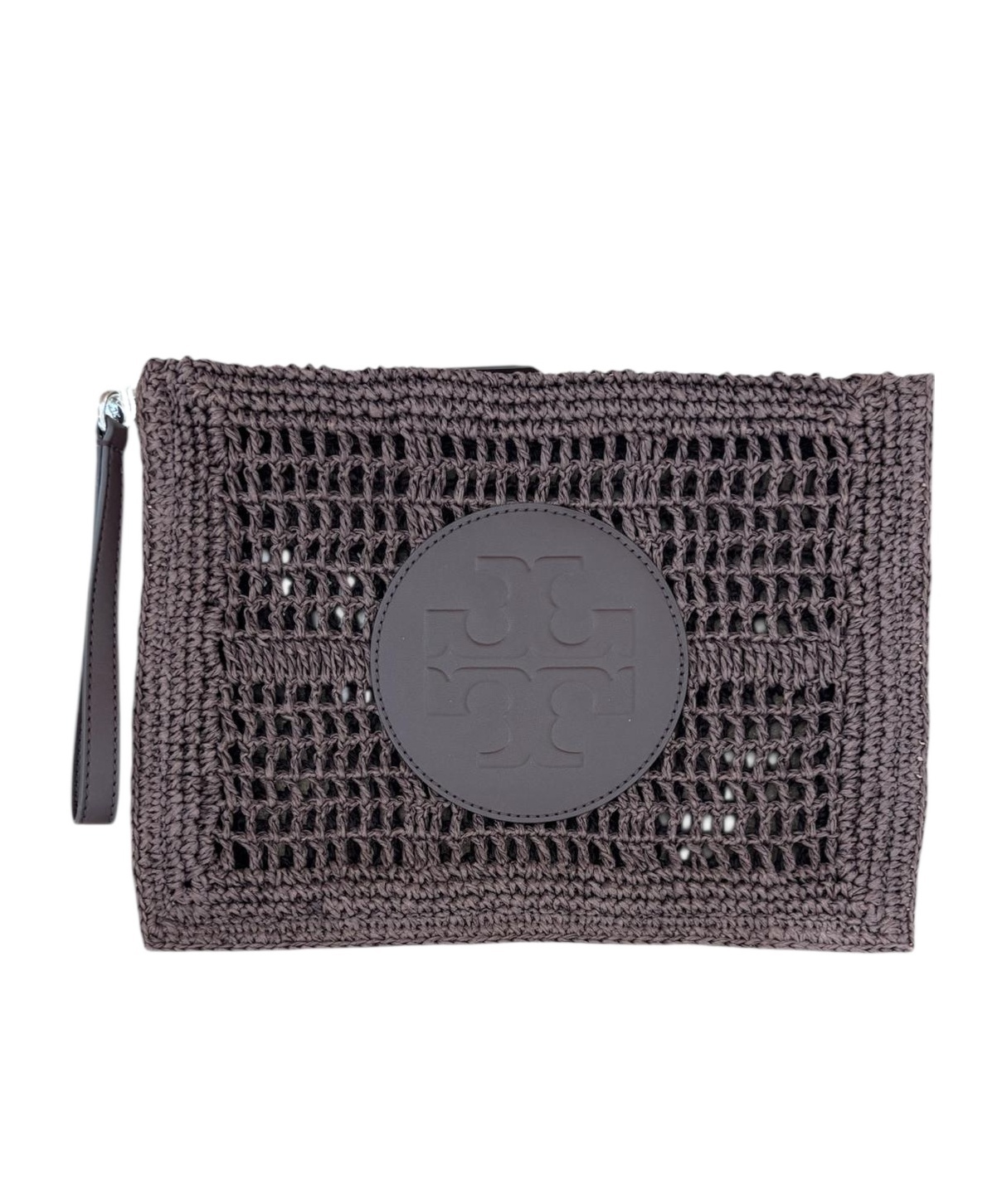 Ella Crochet Logo Clutch Bag