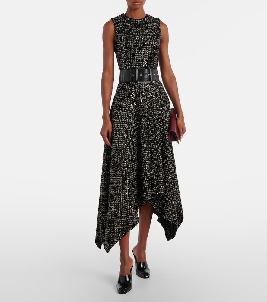 Okimi sequined tweed midi dress