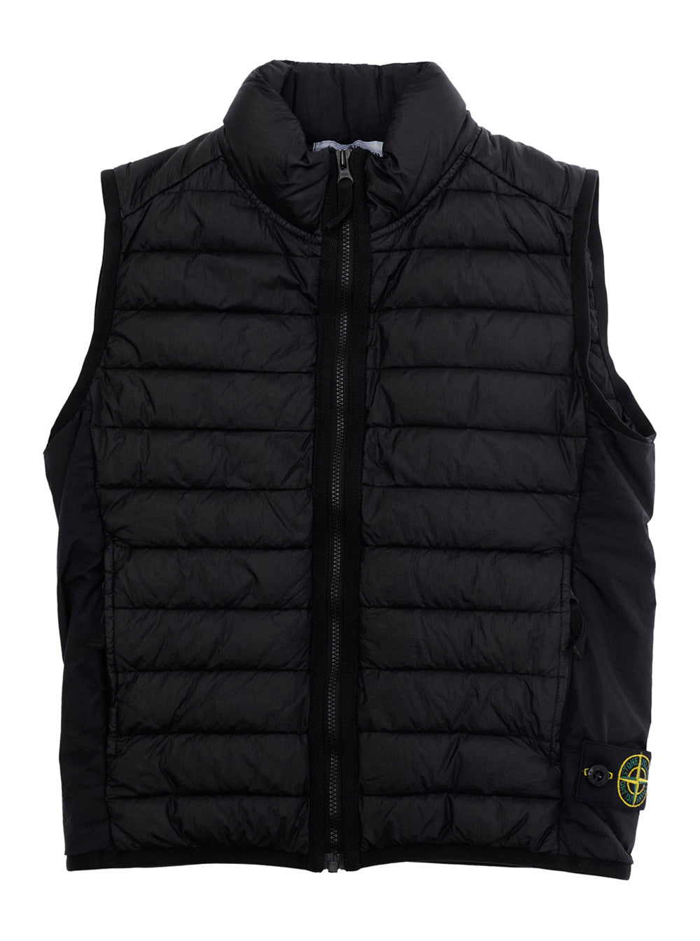 Hooded Quilted Down Jacket — Black