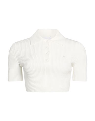 Courrèges Woman Polo shirt White Size M Viscose, Polyester