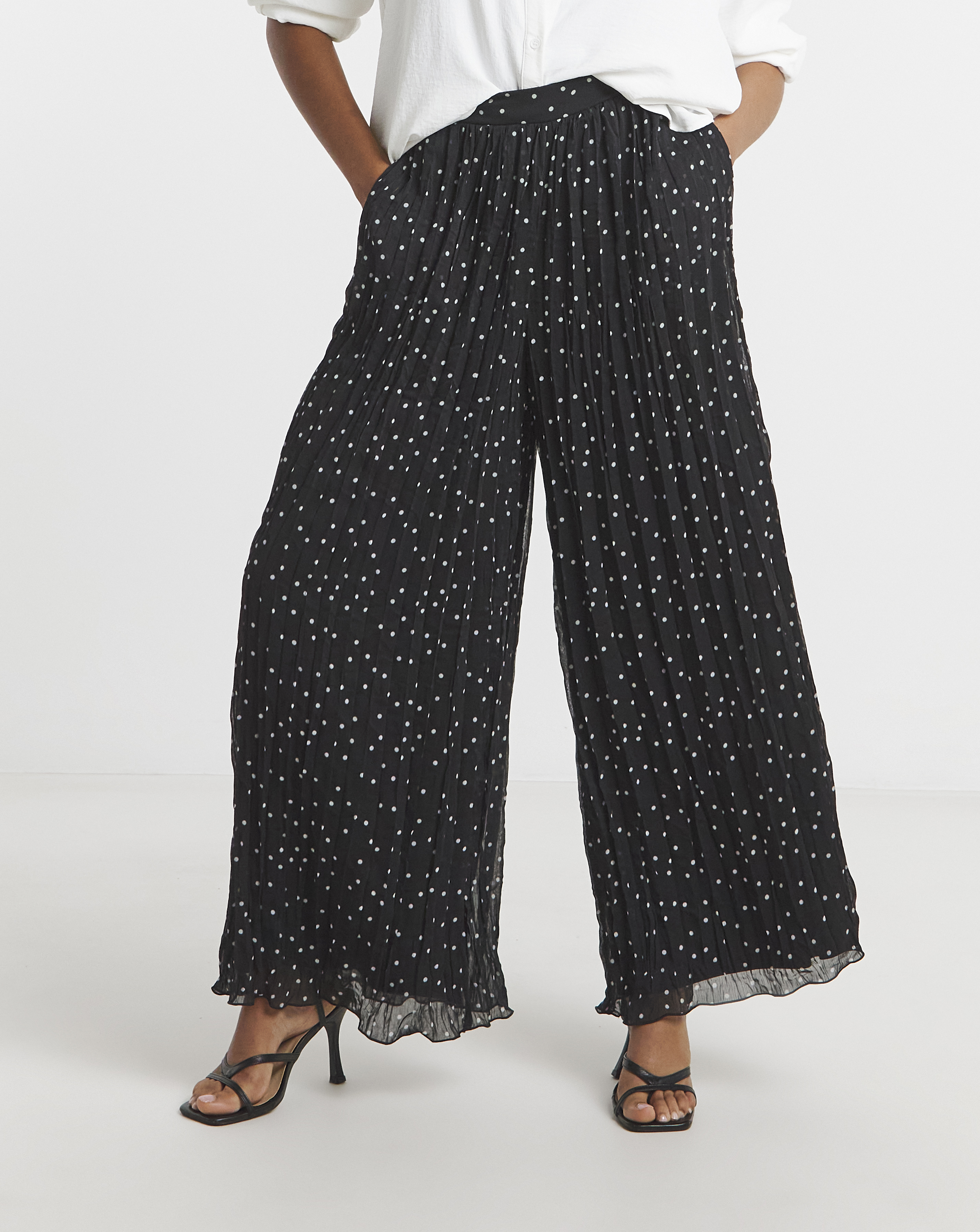 Joanna Hope Crinkle Wide Leg Trouser
