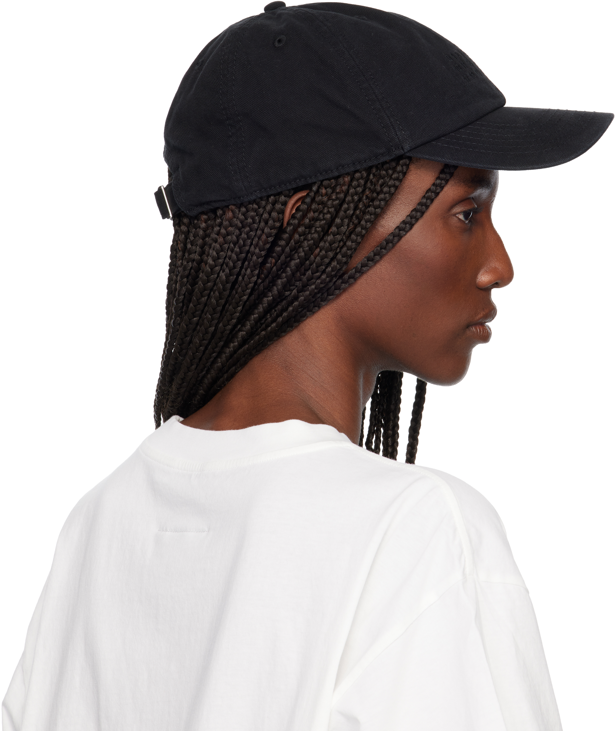 Black Embroidered Logo Cap