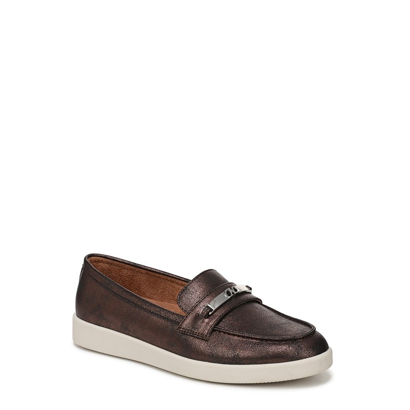 Isla Bit Loafer Shoes, Dark Bronze Faux Leather