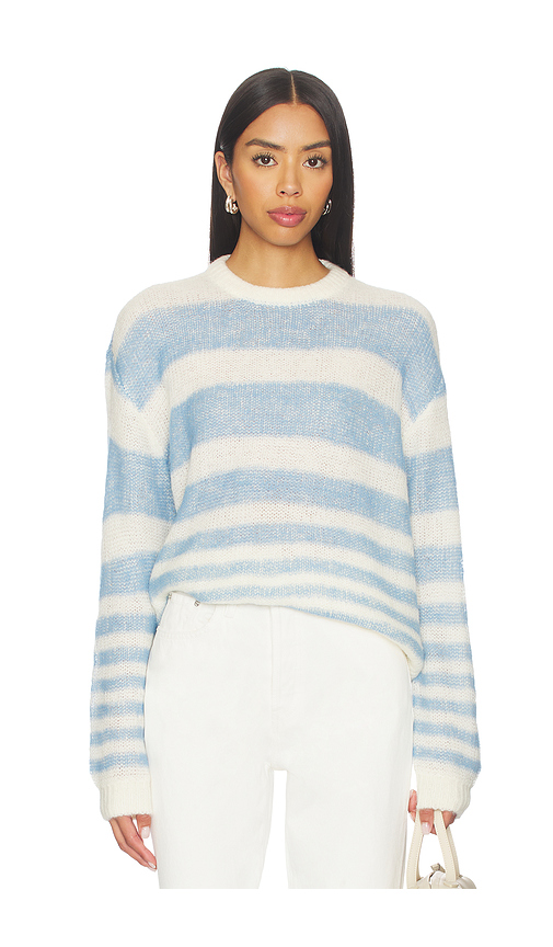 PISTOLA Moa Striped Bubble Sweater in Blue & Gradient Stripe. L also in M