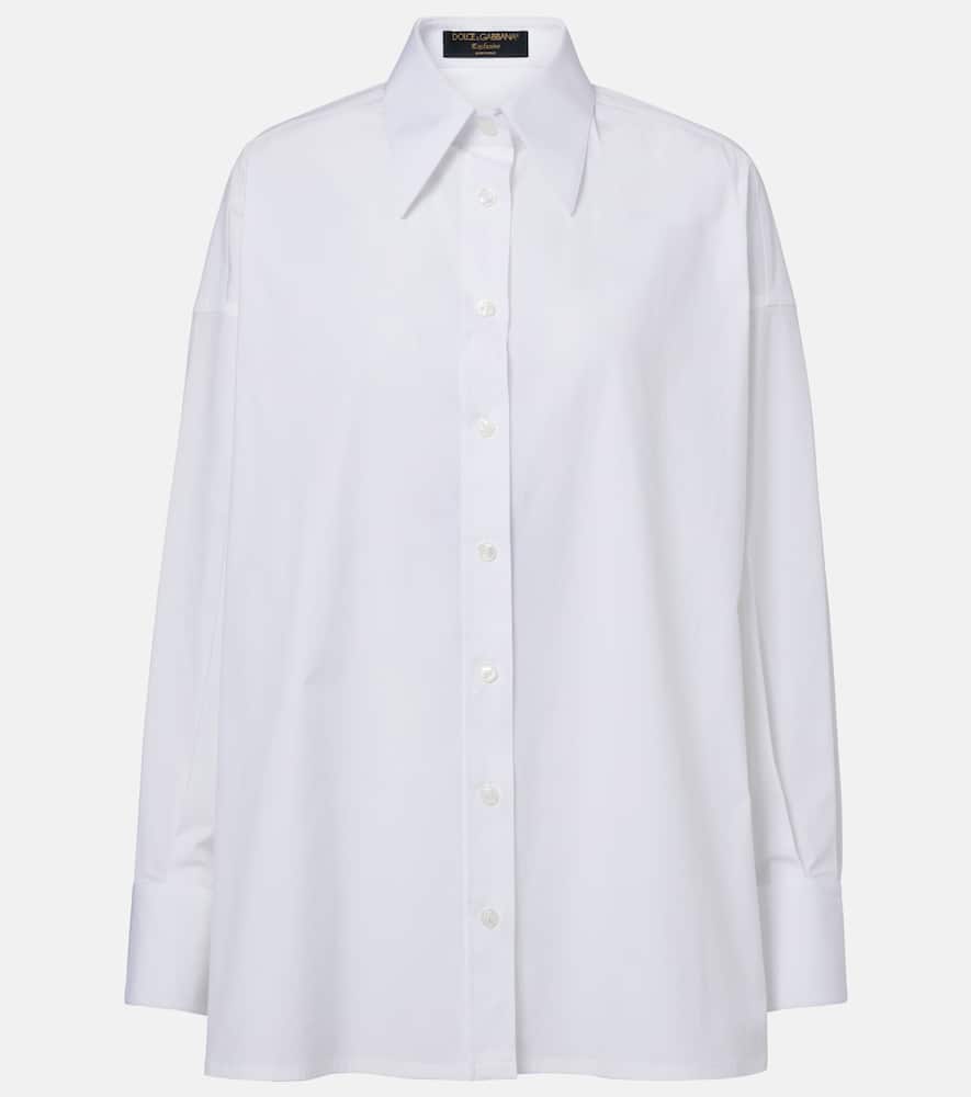 Oversized cotton-blend shirt