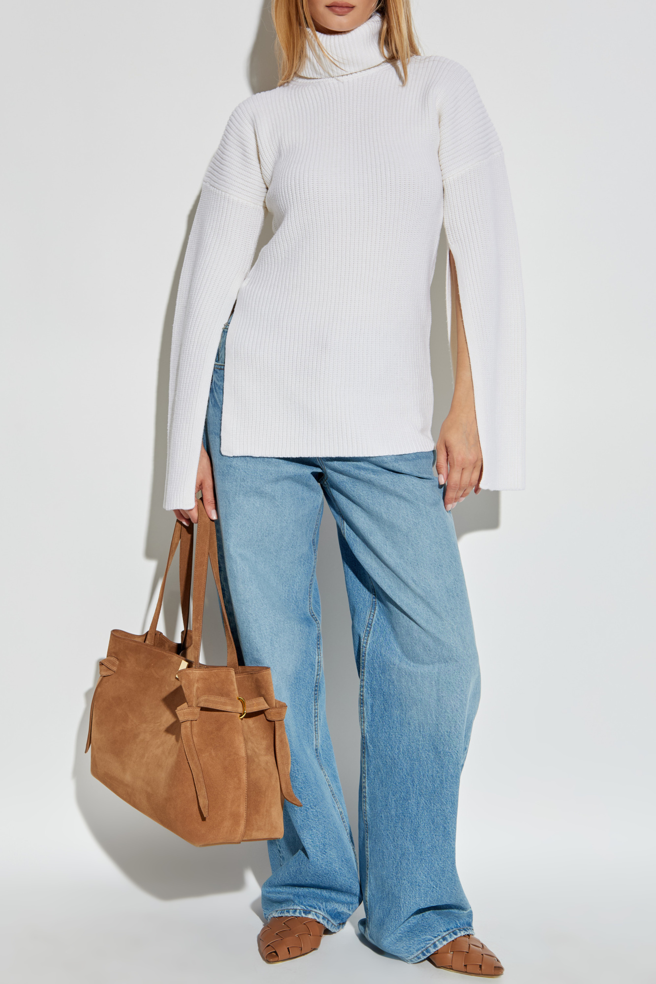Wool Turtleneck, Women's, Cream