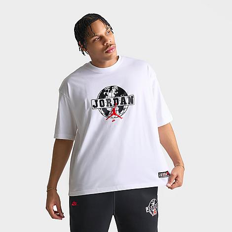Men's Globe Graphic Oversized T-Shirt in White