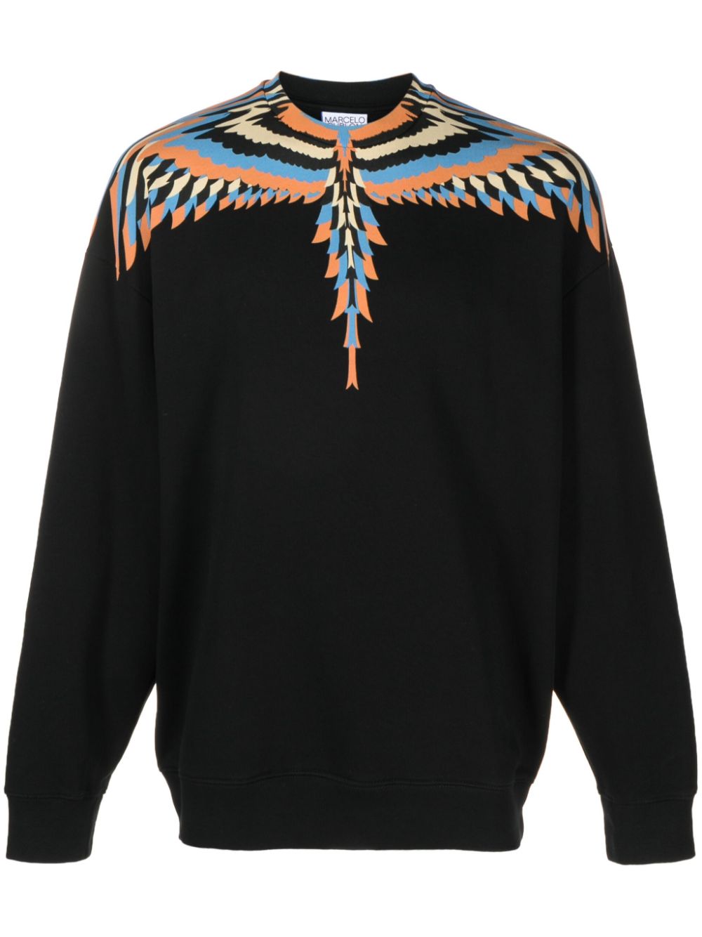 Optical Wings-print cotton sweatshirt - Black