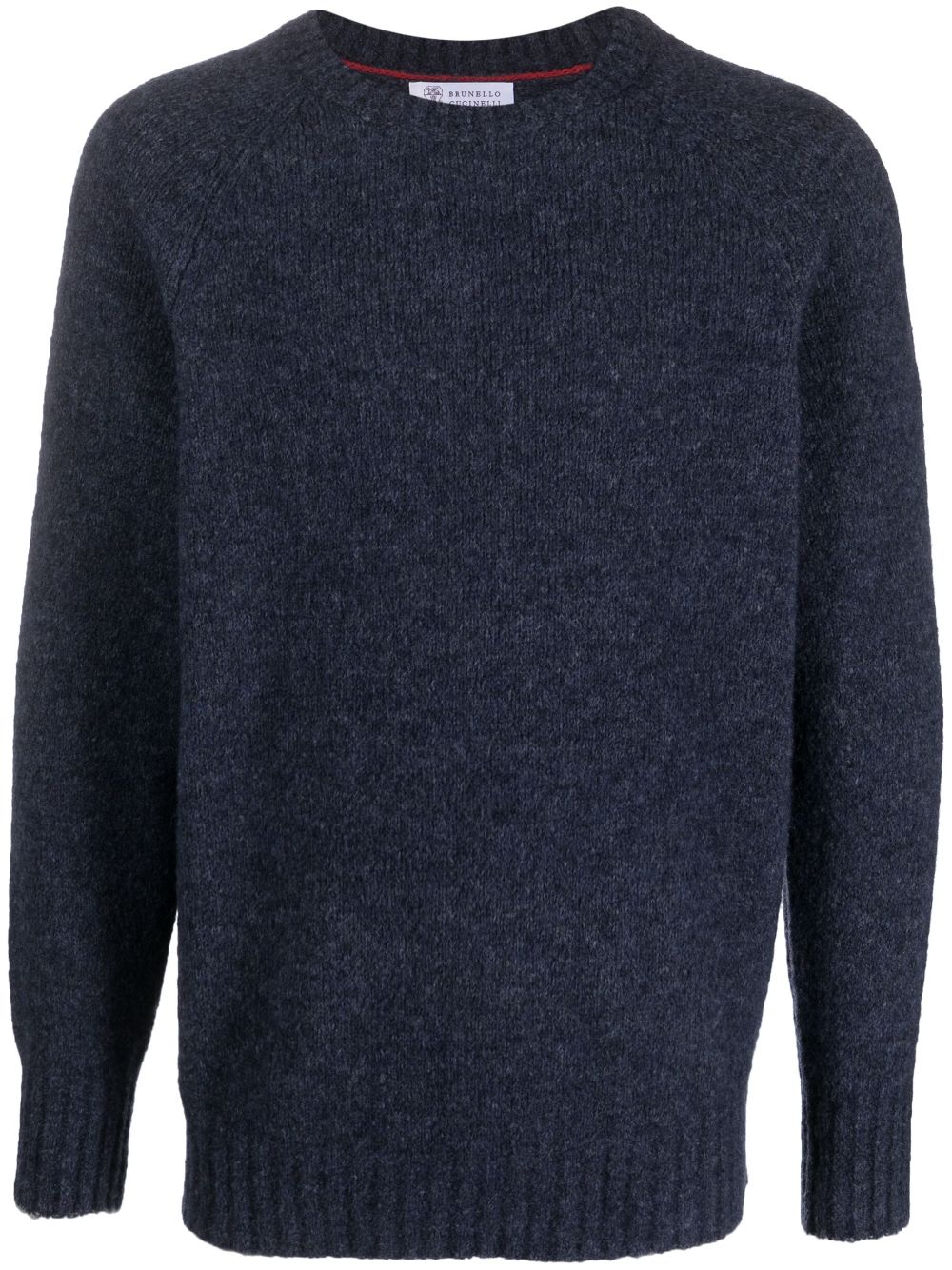 Crew-neck textured jumper - Blue