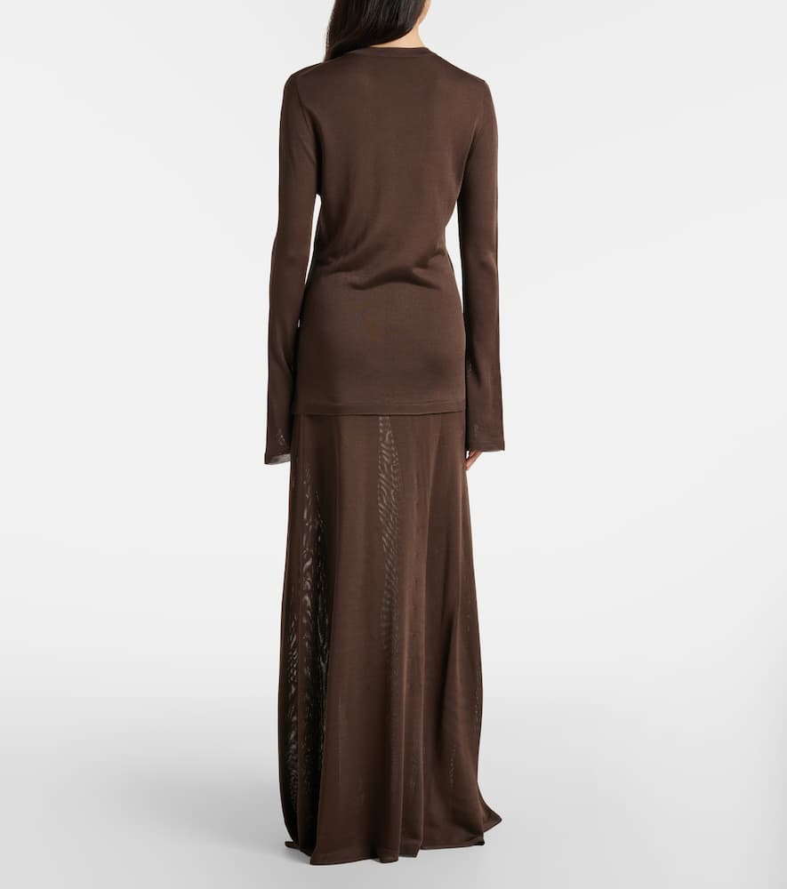 Mesh maxi skirt