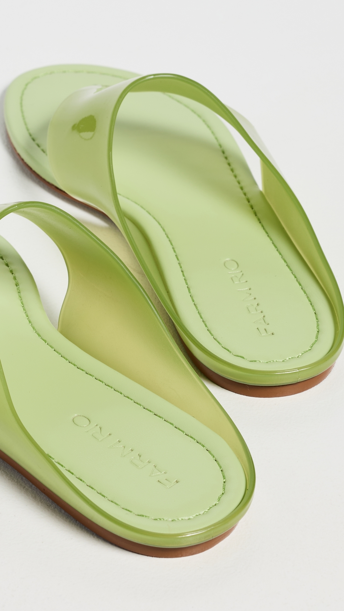 Jelly Thong Flat Sandals Sage Green