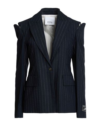 Woman Blazer Midnight blue Size 6 Wool, Polyester, Viscose