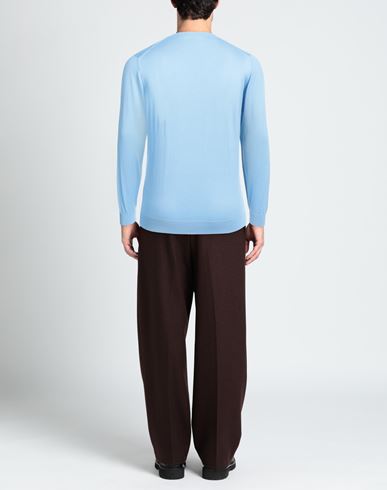 Man Sweater Sky blue Size 48 Cotton