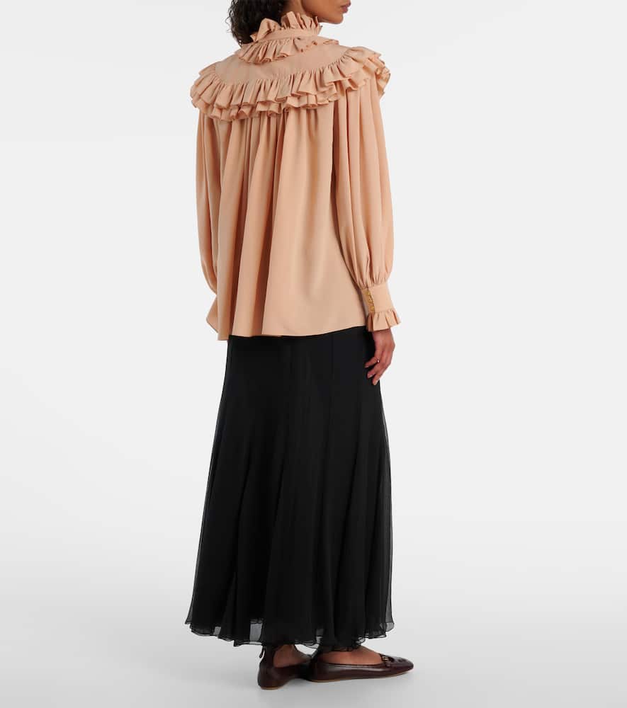 Chloé Ruffled tie-neck silk blouse