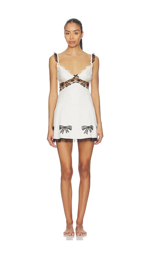 For Love & Lemons Bow Time Slip Dress in Cream. - XS also in L, M, S