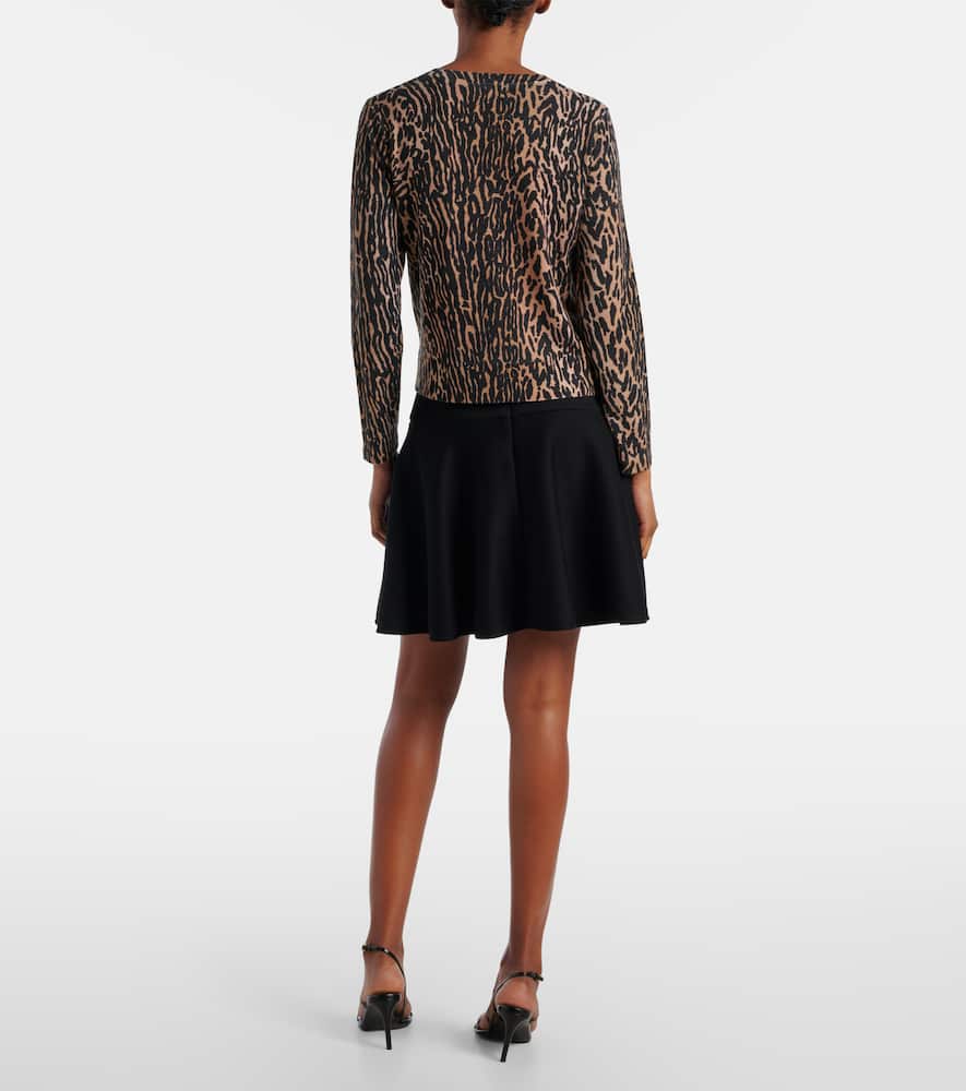 Peony leopard-print wool cardigan