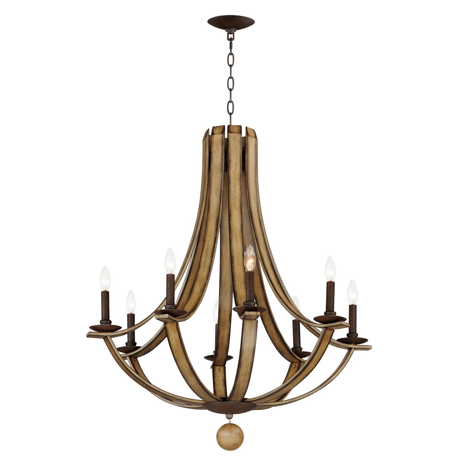 Driftwood Anthracite Eight Light Chandelier from the Basque Collection
