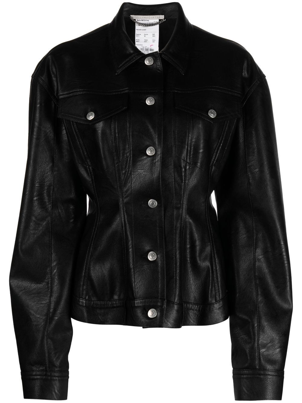 Fitted button-up jacket - Black