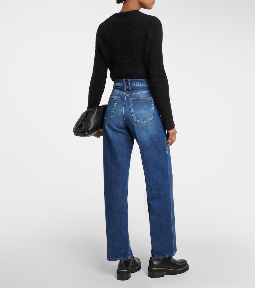 High-rise wide-leg cropped jeans