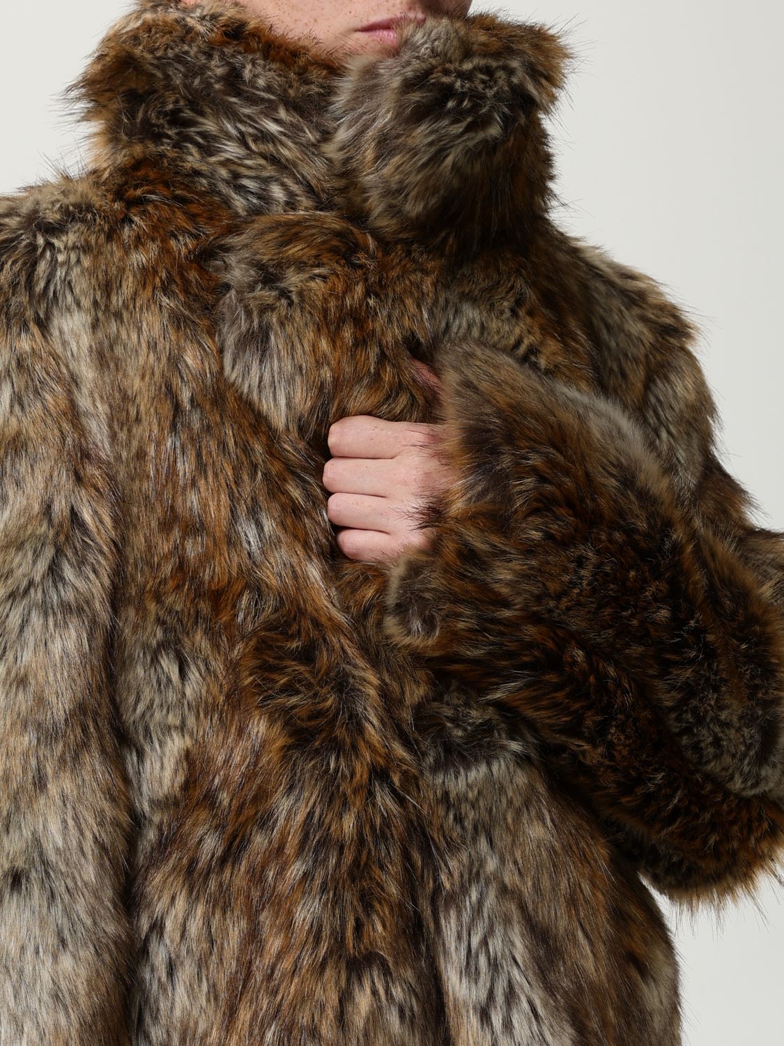 Faux-fur jacket - Brown