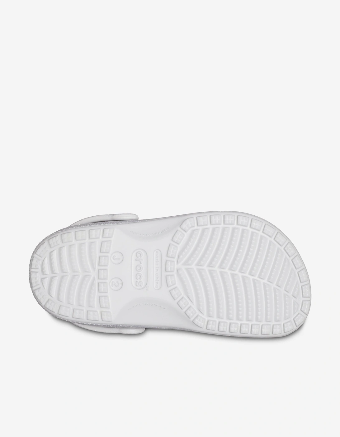 Girl's Crocs Girls Classic Glitter Clog in Silver