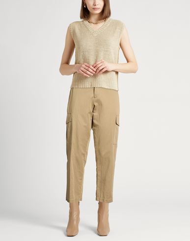 Woman Pants Khaki Size 8 Cotton, Linen