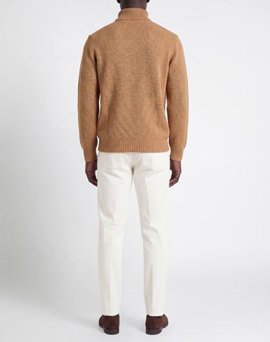 Man Turtleneck Camel Size L Virgin Wool