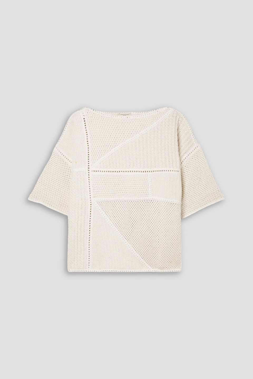 Sequin-embellished open-knit cotton-blend sweater