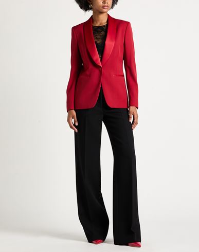 Woman Blazer Red Size 6 Virgin Wool, Elastane