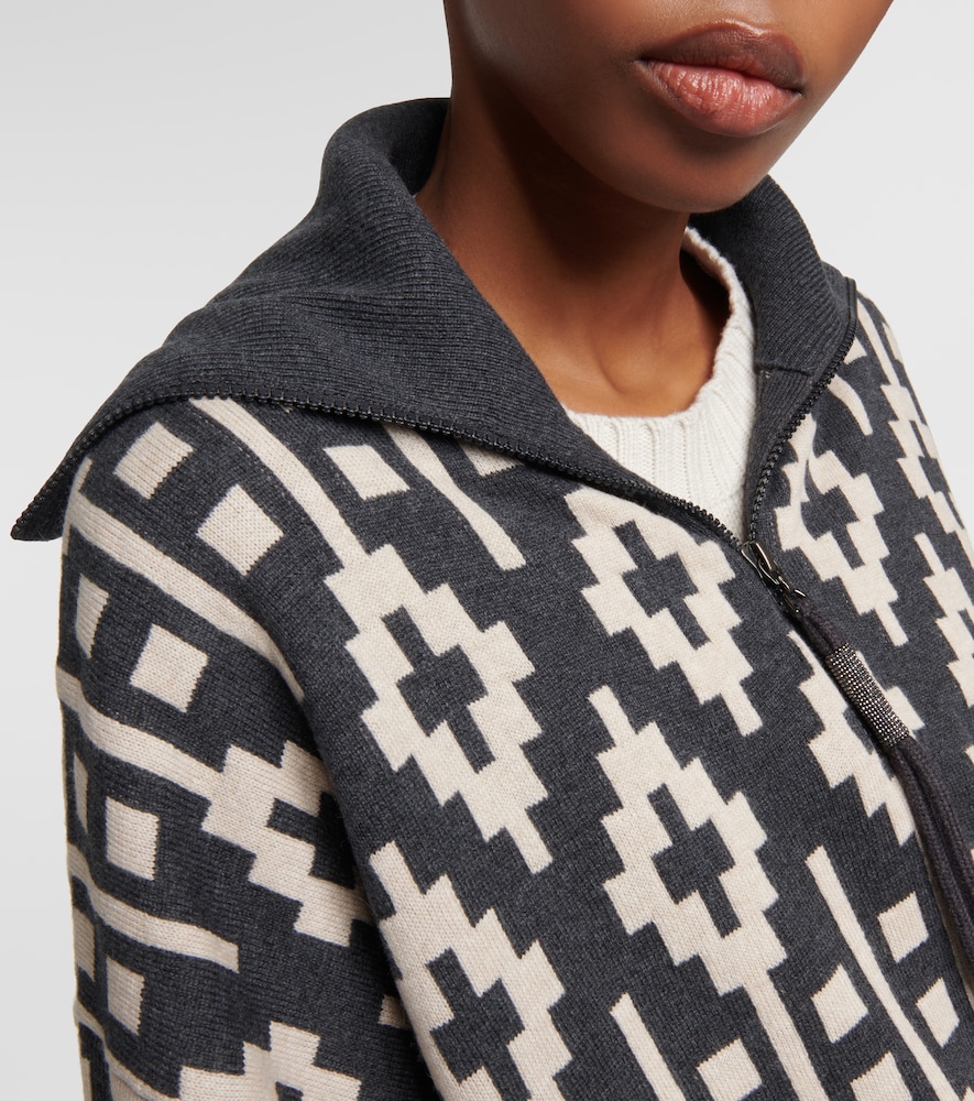 Vintage wool-blend jacquard sweater