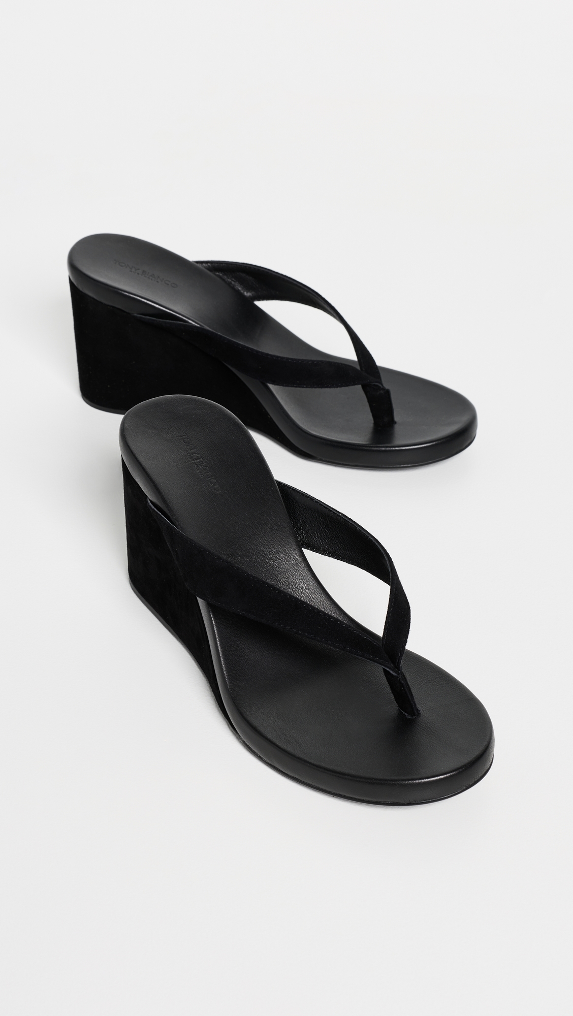 Avanti Wedge Sandals Black Suede