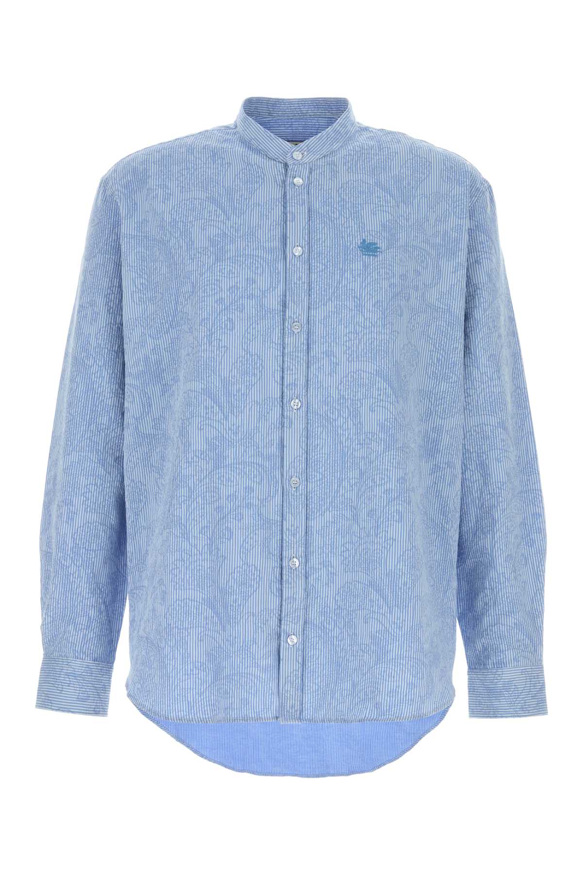 Striped Cotton Shirt — Blue