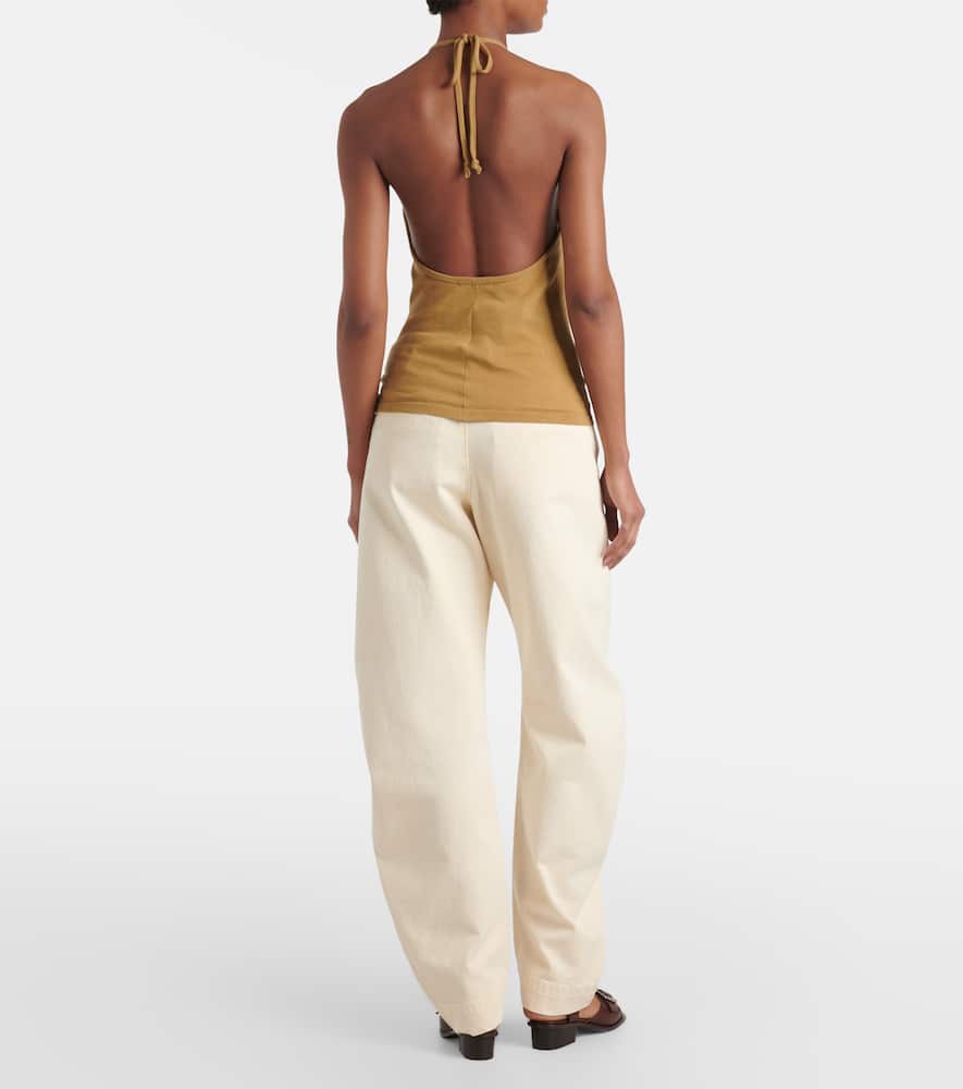 Knitted halterneck cotton top