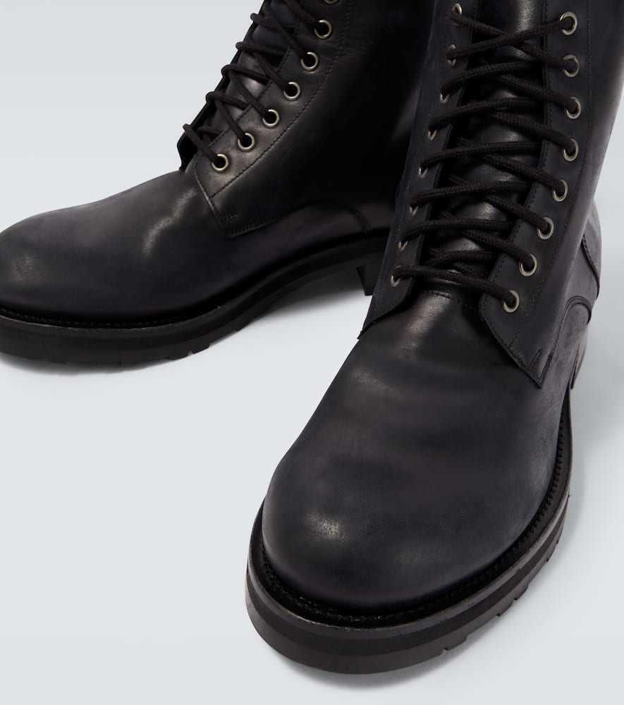 Leather combat boots