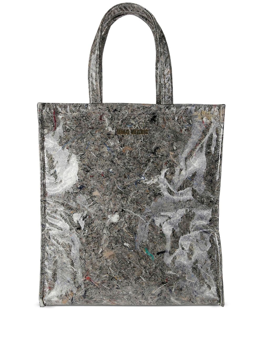 Abstract-print tote bag - Grey