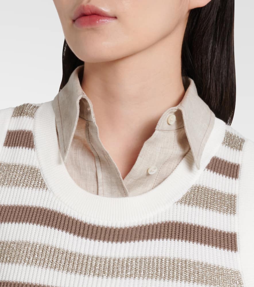 Striped cotton sweater vest