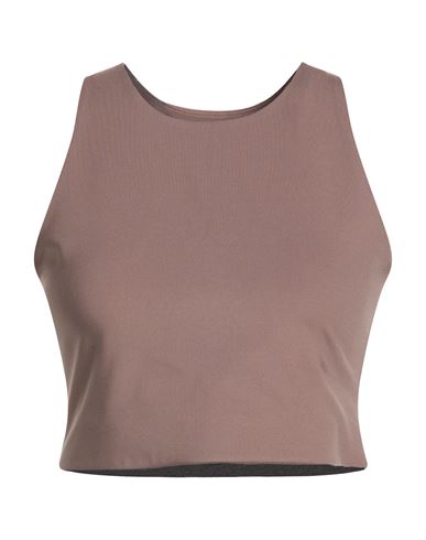 Woman Top Brown Size 3XL Recycled polyester, Elastane