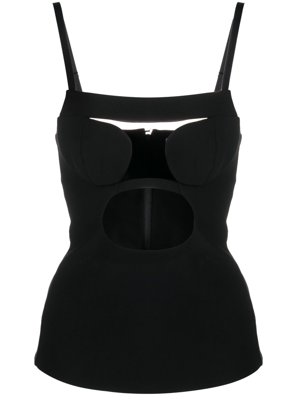Cut-out detail stretch top - Black