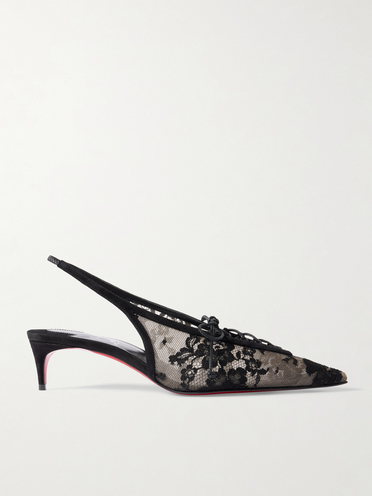 Km 45 Lace Slingback Pumps - Black