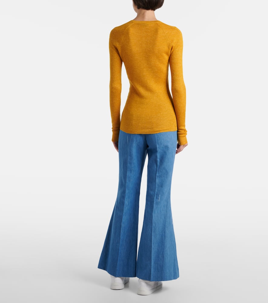 Anges cashmere, silk, and hemp Henley shirt