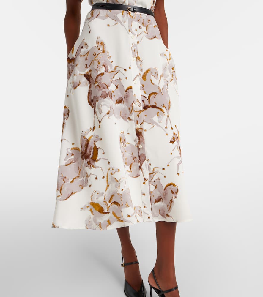 Kiera printed silk shirt dress