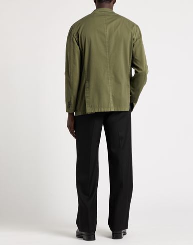 Man Blazer Military green Size 38 Cotton, Elastane