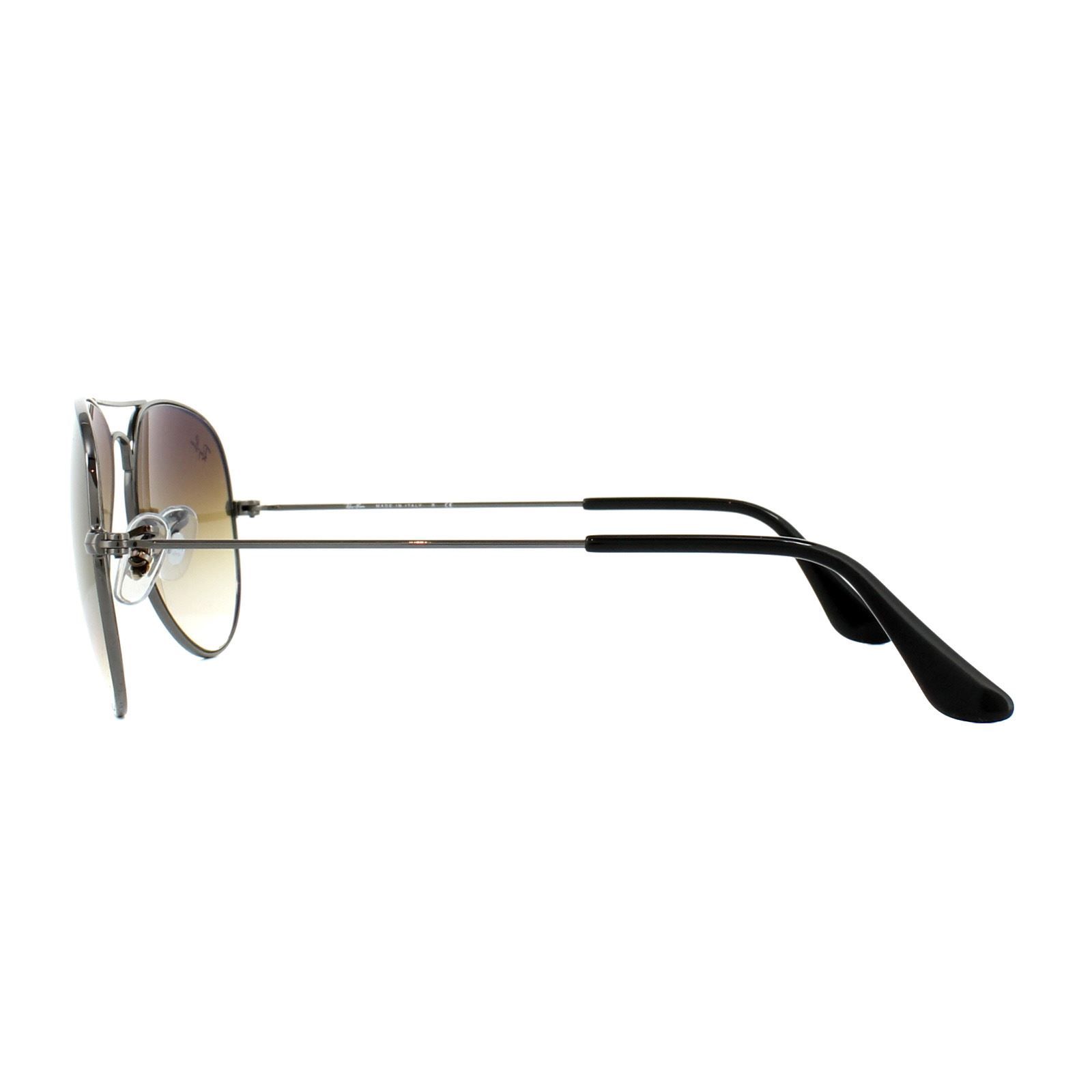 Ray-Ban Unisex Sunglass RB3025 Aviator Gradient - Frame color: Gunmetal, Lens color: Light Brown Gradient