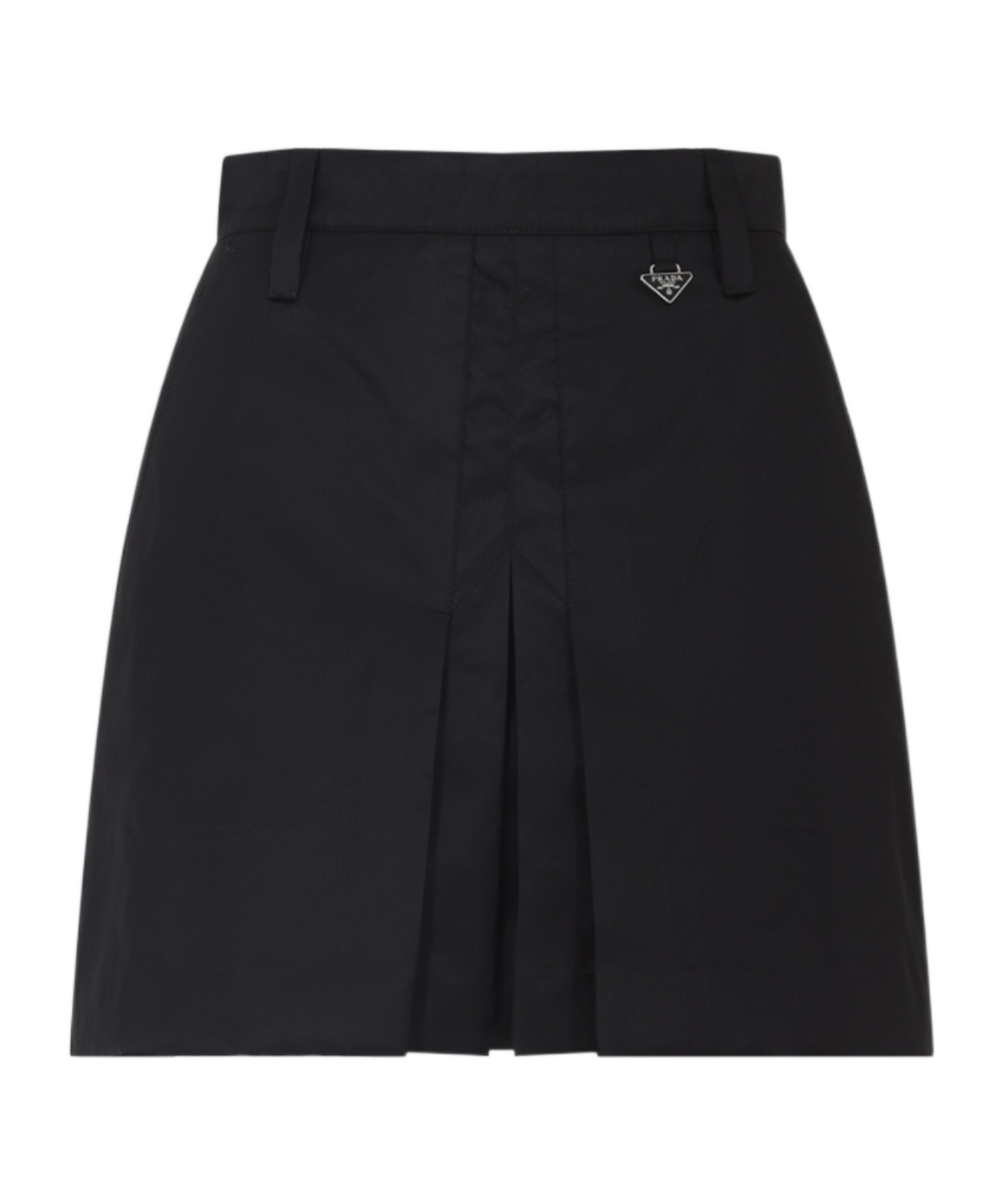 Triangle-Logo Pleated Mini Skirt
