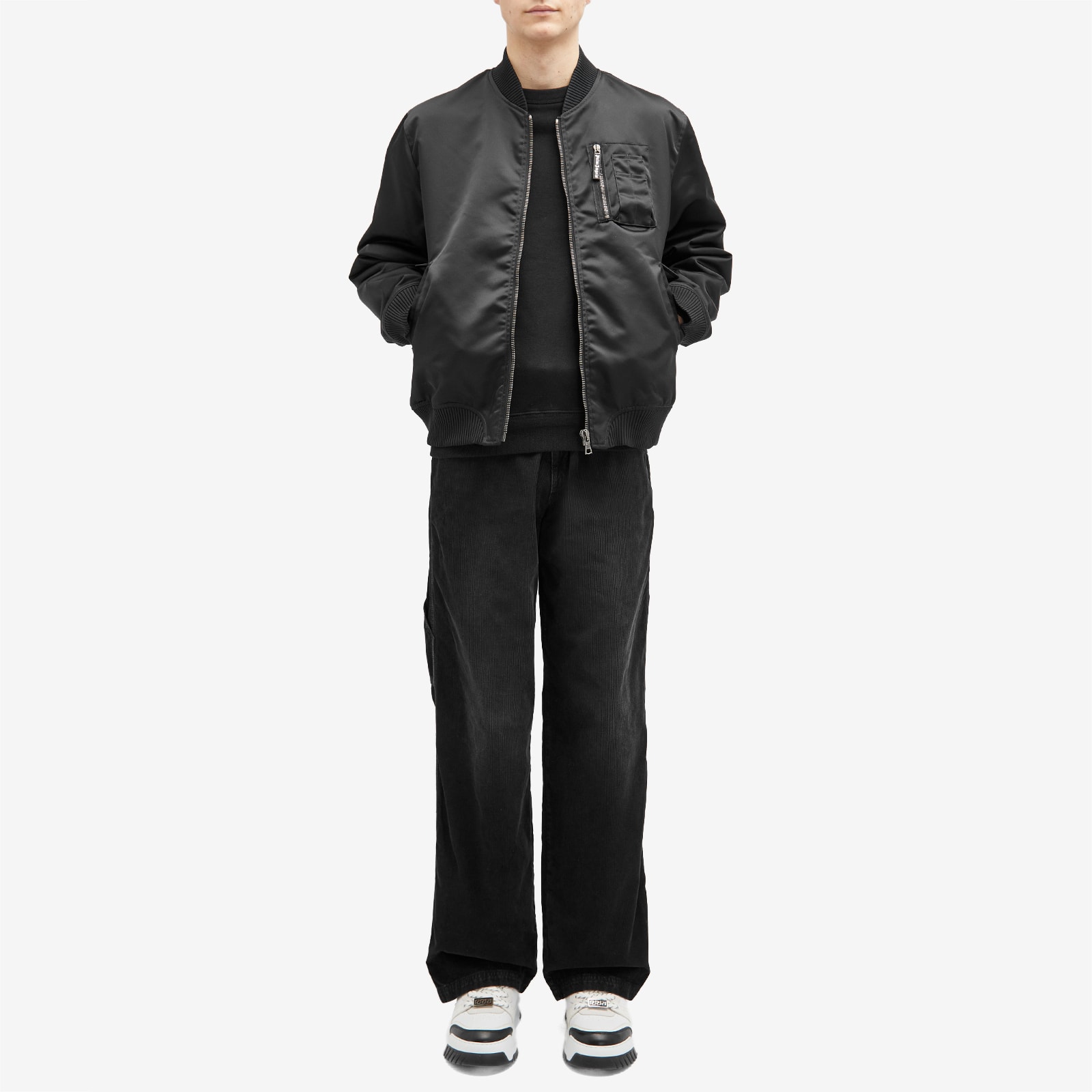Men's Monogram Corduroy Trousers in Black