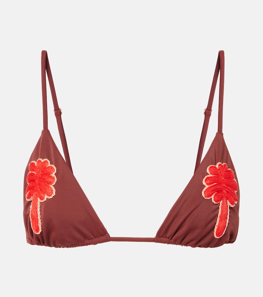 Embroidered bikini top
